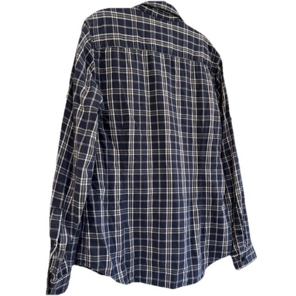 EXPRESS Men's Blue Plaid Long Sleeve Button Up Shirt Lined Sz Large 100% Cotton - Picture 8 of 9
